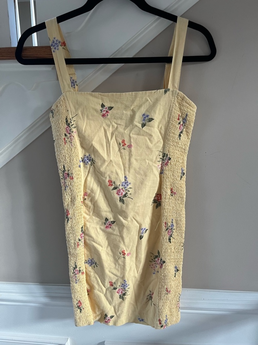 Forever 21 Yellow Floral Smocked Sundress
